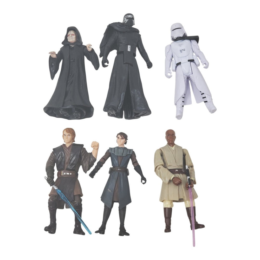 Star Wars Action Figure Lot of 6 Emperor Palpatine Kylo Ren Stormtrooper Anakin